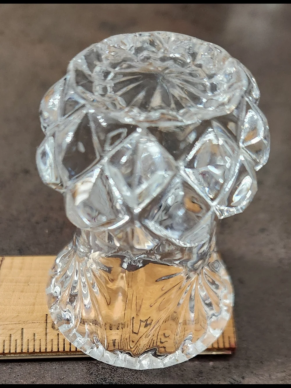 Vintage Clear Cut Crystal Miniature Bud Vase 2.5 Inches Tall